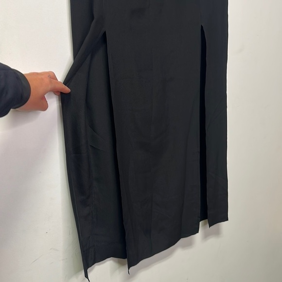 MADEWELL | Silk Black Maxi Skirt with Slits - Picture 2 of 5